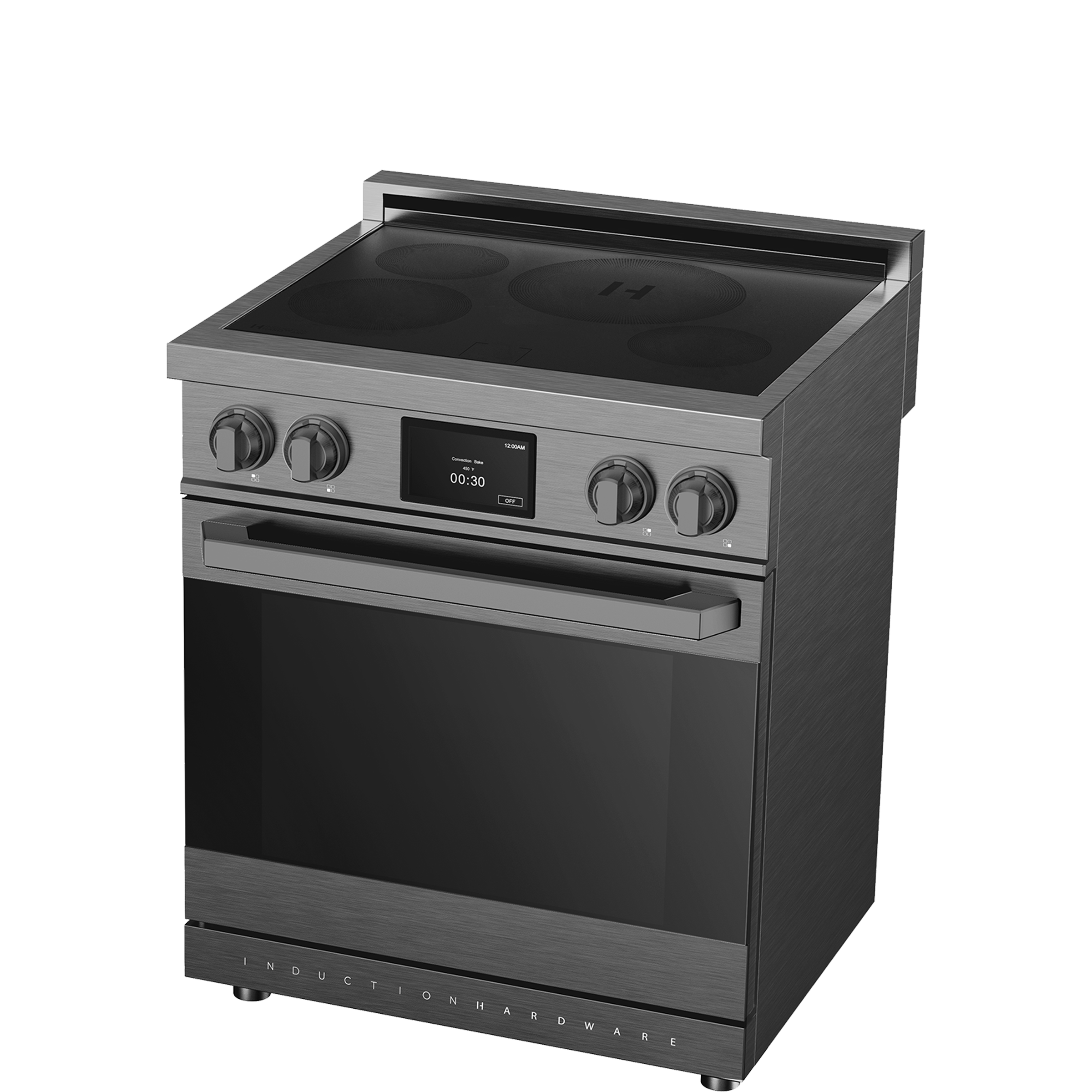 30″ Professional Induction Range – Black Stainless