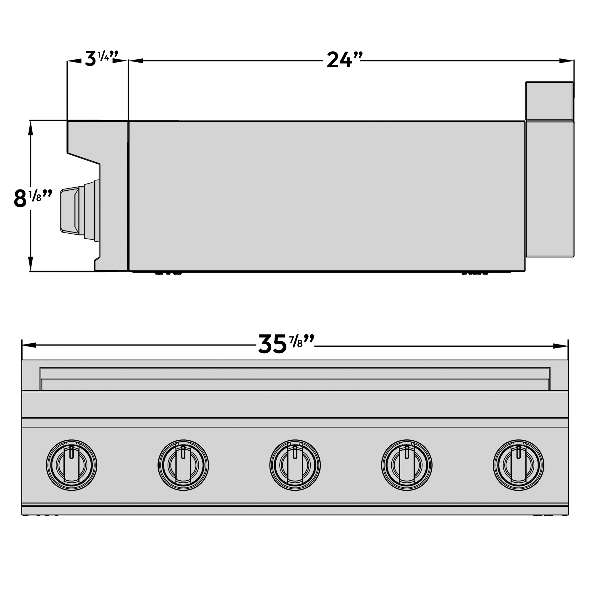 36″ Induction Cooktop – Black Steel