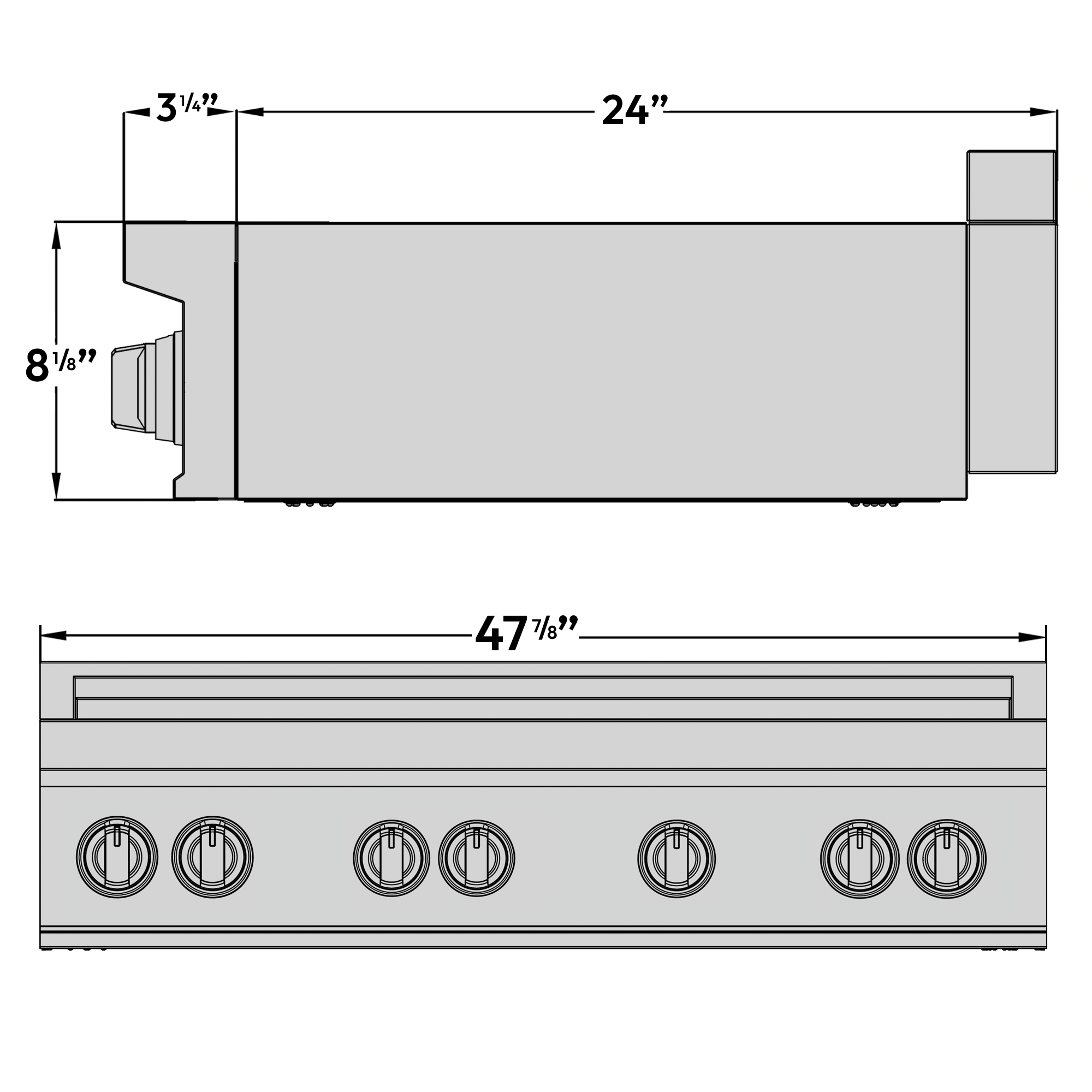 48″ Induction Cooktop – Stainless Steel
