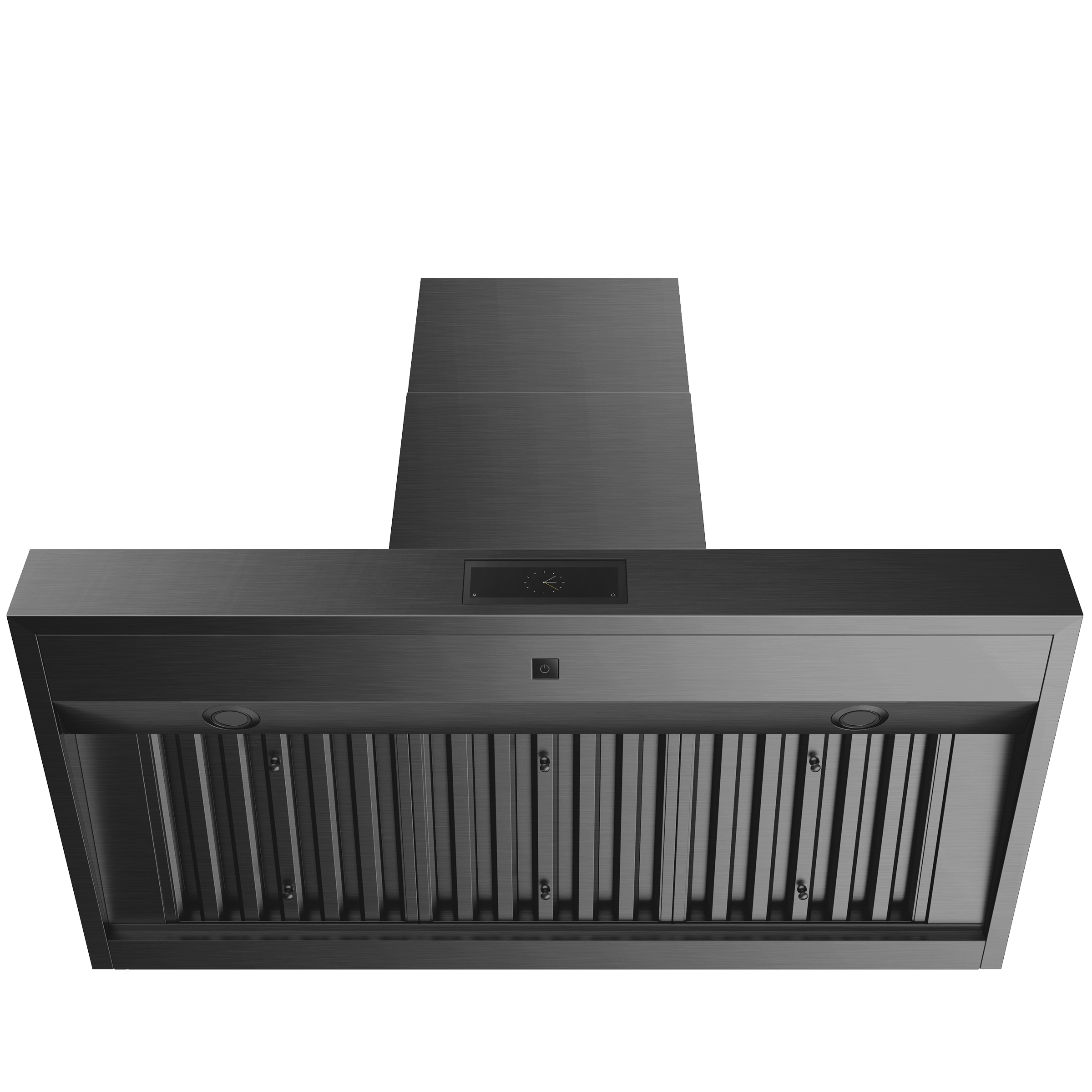 Smart 48 Inch Pyramid Wall Range Hood in Black Stainless