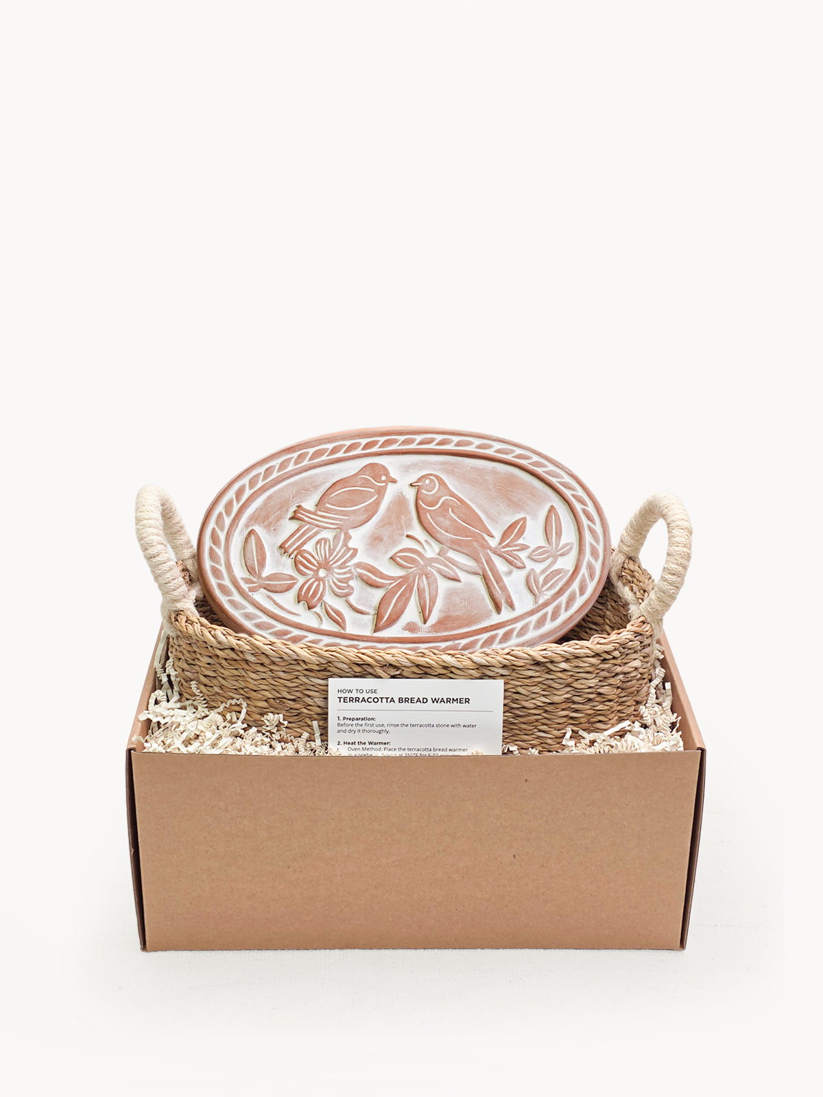 Bread Warmer & Basket - Lovebirds Oval