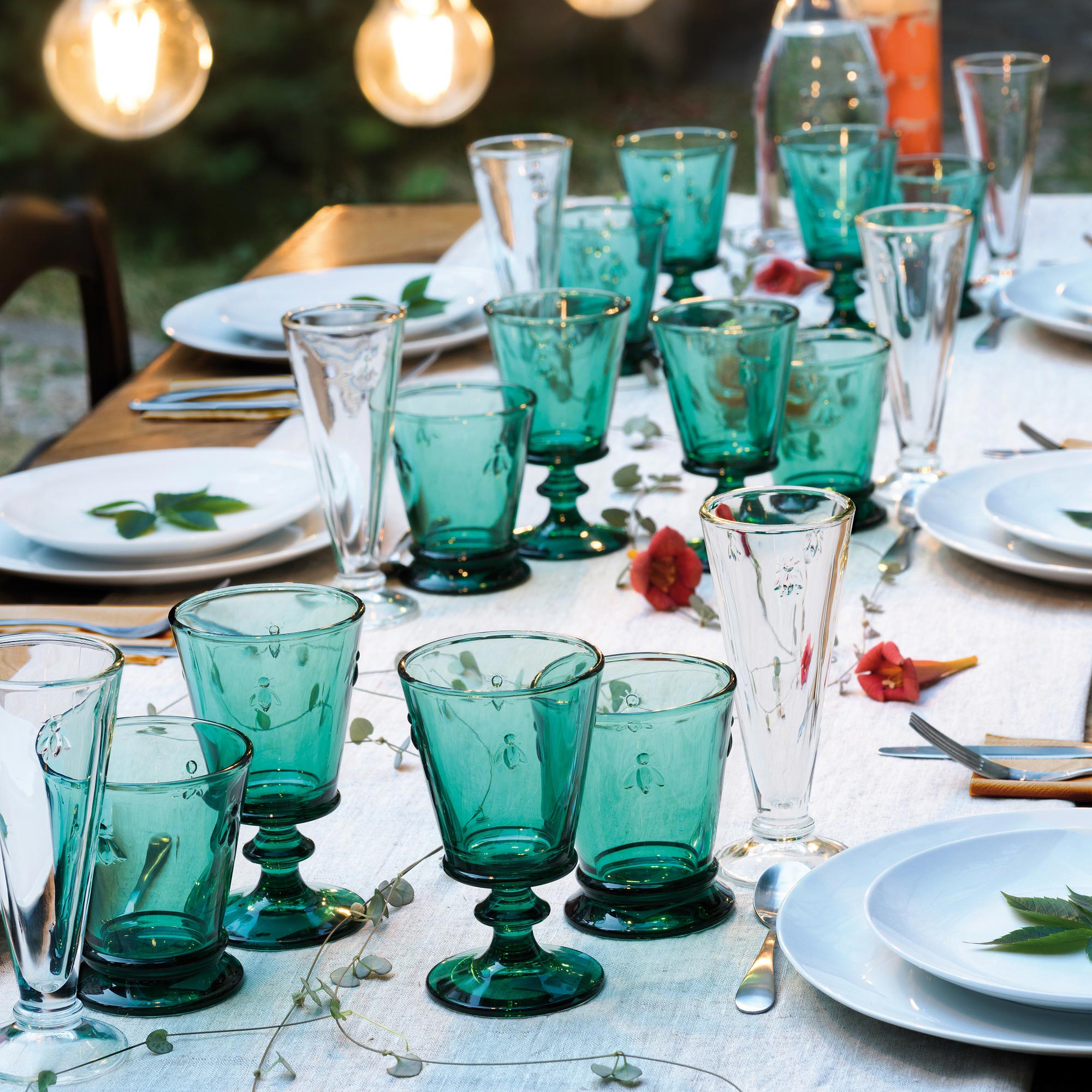 Bee Wine Glass Emerald Set-6