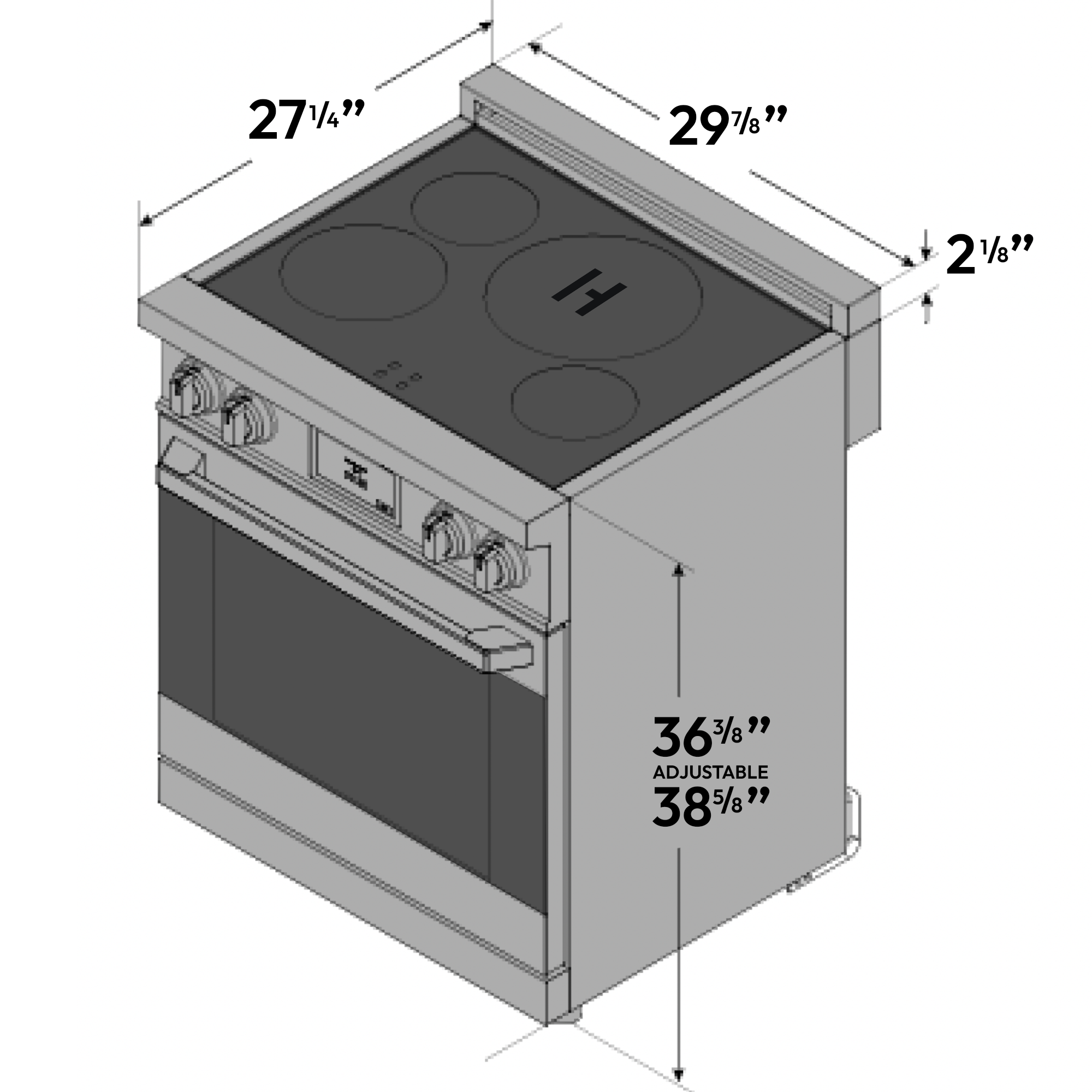 30″ Professional Induction Range – Stainless Steel
