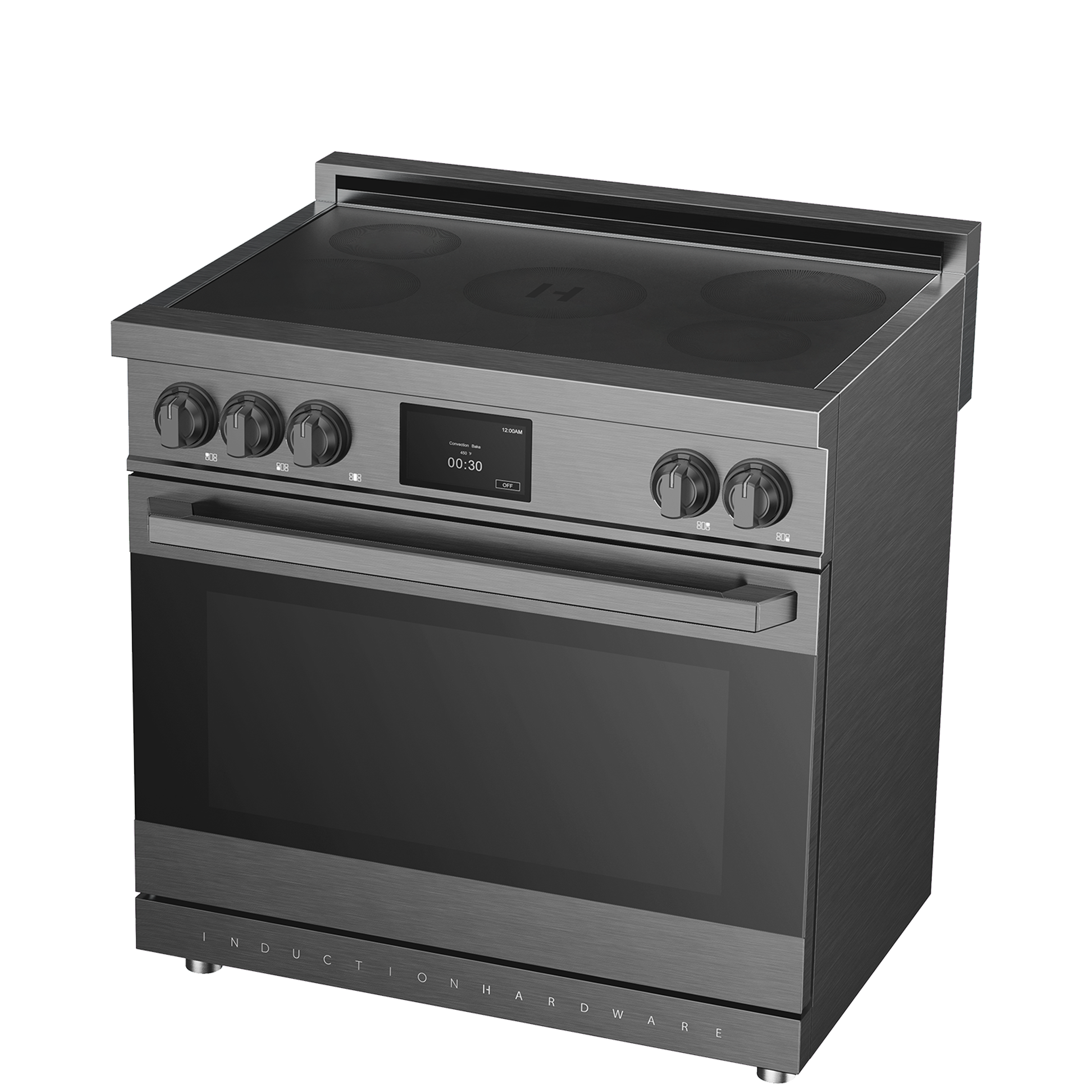 36″ Professional Induction Range – Black Stainless
