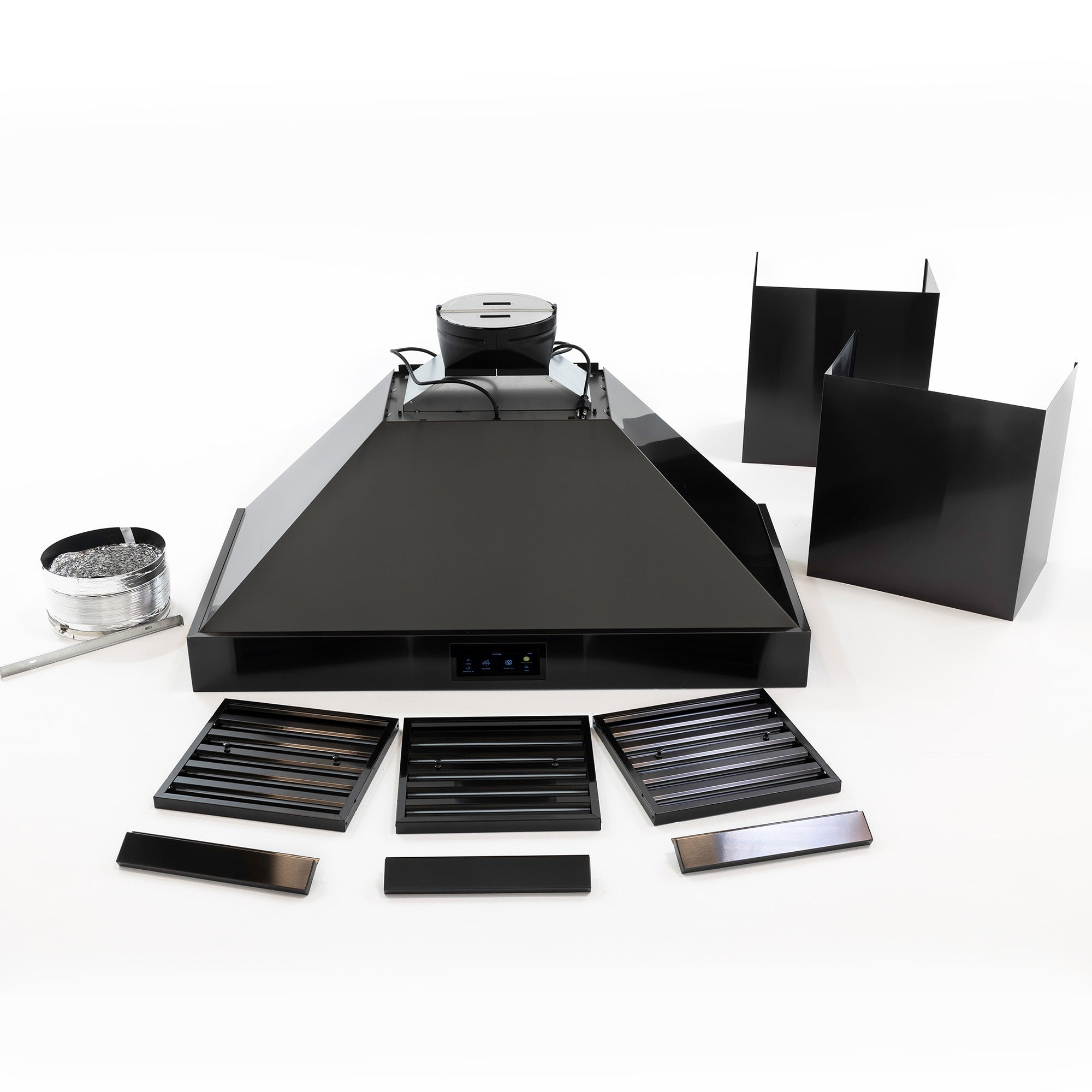 48″ Professional Range Hood – Black Stainless